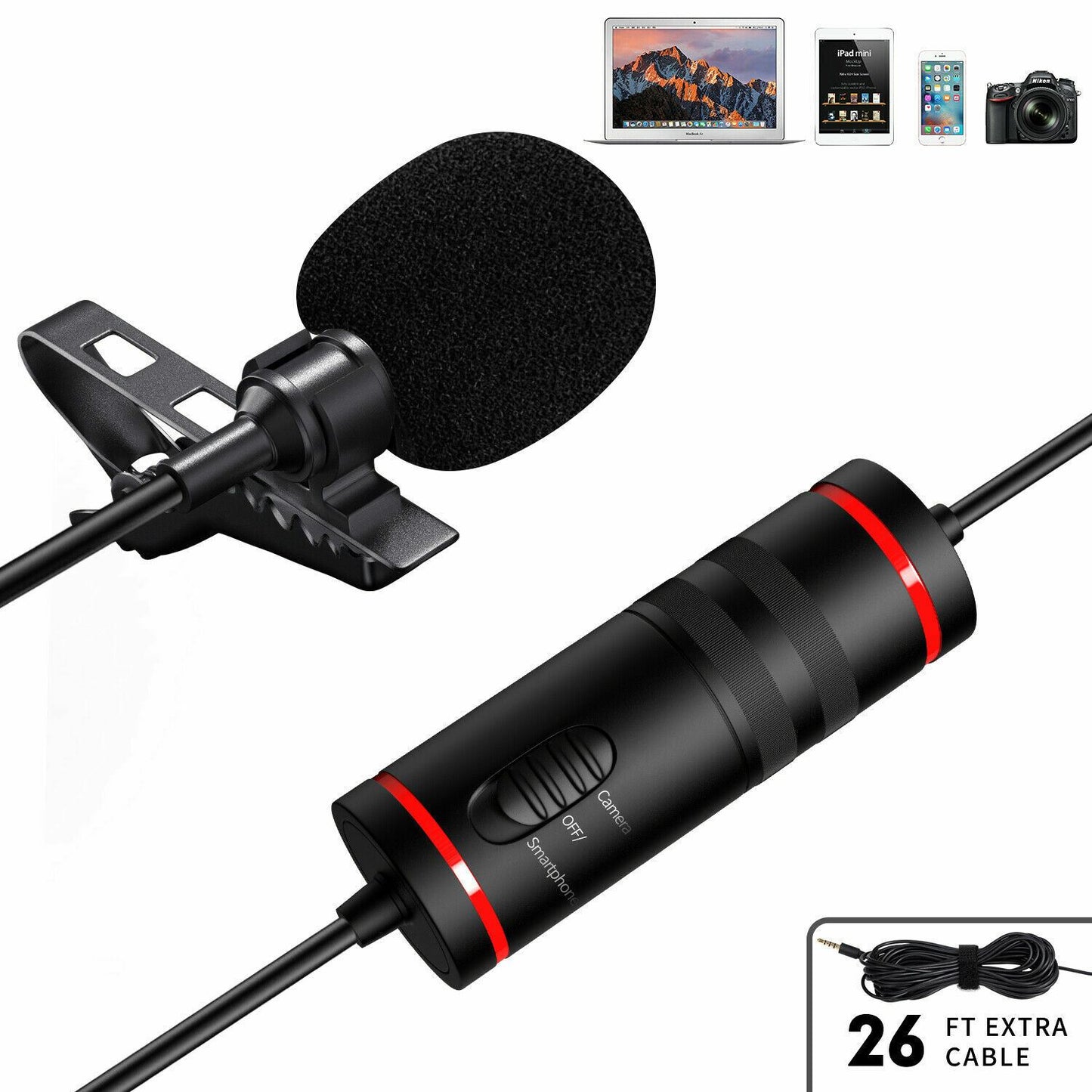 Mamen Pro Lavalier Microphone Omnidirectional Mini Lapel Microphone  KM-D1  (UK)