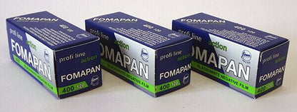 3 x Fomapan Action 120 400 iso Black & White Negative Film FOMA (UK Stock)  BNIB