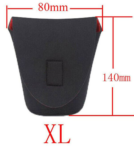 Extra Large Camera Lens Soft Pouch Neoprene Protector Case Bag (UK)  Black & Red