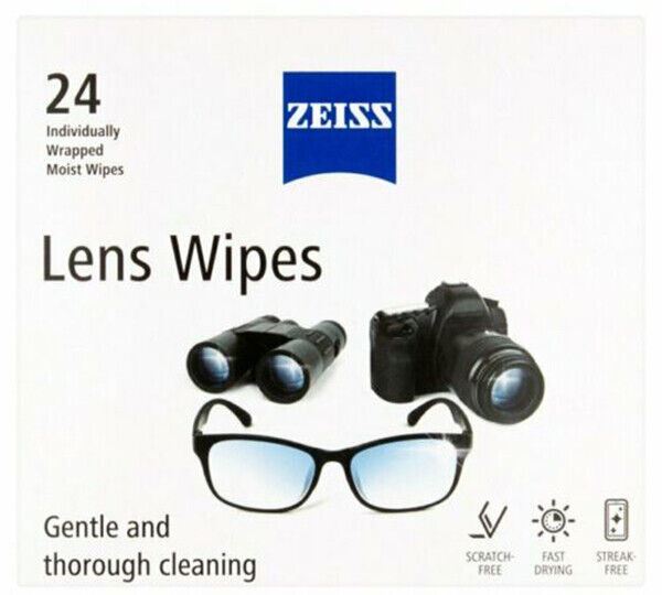 Zeiss Lens Wipes x 24 Individually Wrapped Moist Wipes Camera Binocular (UK) NEW