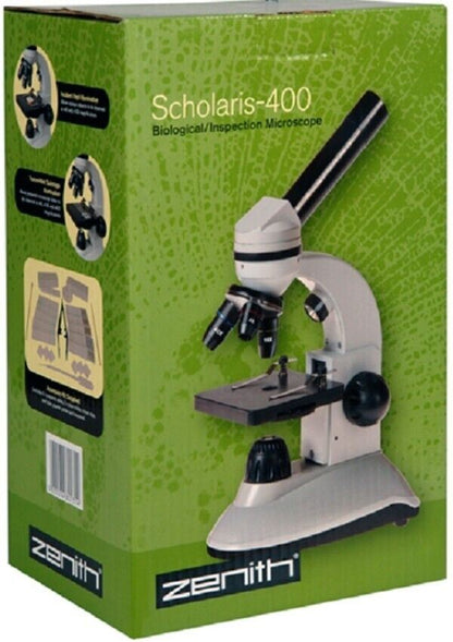 ZENITH SCHOLARIS 400 DUAL LED BIOLOGICAL / INSPECTION MICROSCOPE (UK) BNIB 60045