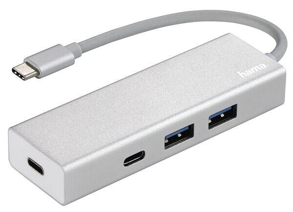 Hama USB 3.1 Type-C Hub 1:4 Aluminium for 2 x USB-A, 2 x USB-C #135755 (UK) BNIP