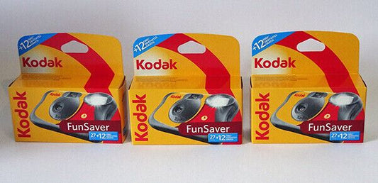 3 x THREE Kodak Fun Flash Disposable SUC Camera 27exp. + 12 FREE = 39exp UK BNIP