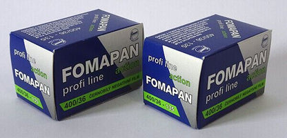 2 x Fomapan Action 400 iso 135mm Black & White Negative Film 135 36exp. (UK) NEW