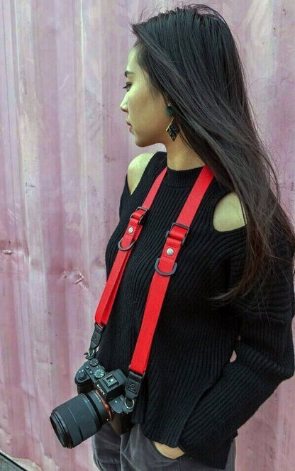 Camera Strap with Quick adjust buckle RED  - GGS FOTO Mirrorless ILCE Cameras UK