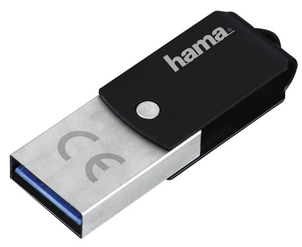 Hama C-Turn Flash Pen 16 GB Type C USB 3.0 3.1 Flash Drive - Black / Silver (UK)