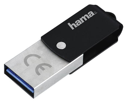 Hama C-Turn Flash Pen 16 GB Type C USB 3.0 3.1 Flash Drive - Black / Silver (UK)