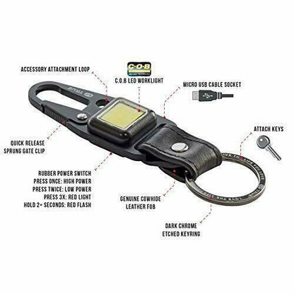 True Utility Cliplite Rechargeable Light with Keyring Clip #TU918 (UK Stock) NEW