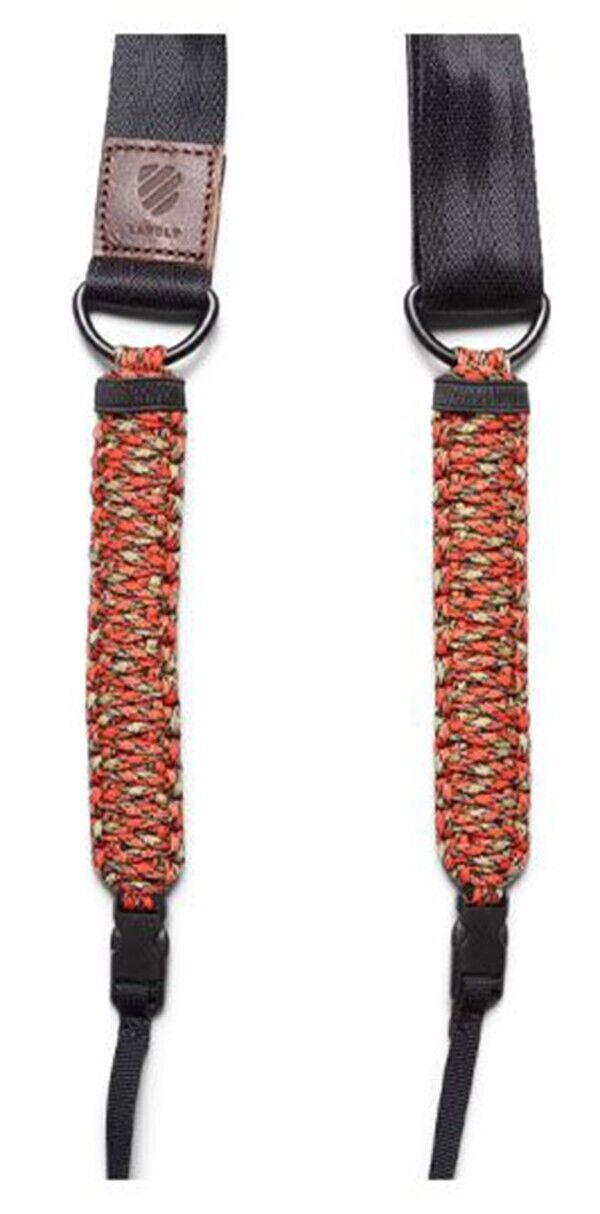 Langly Paracord +Webbing Camera Strap in Mercury Orange mix & Black LANSSMERCURY