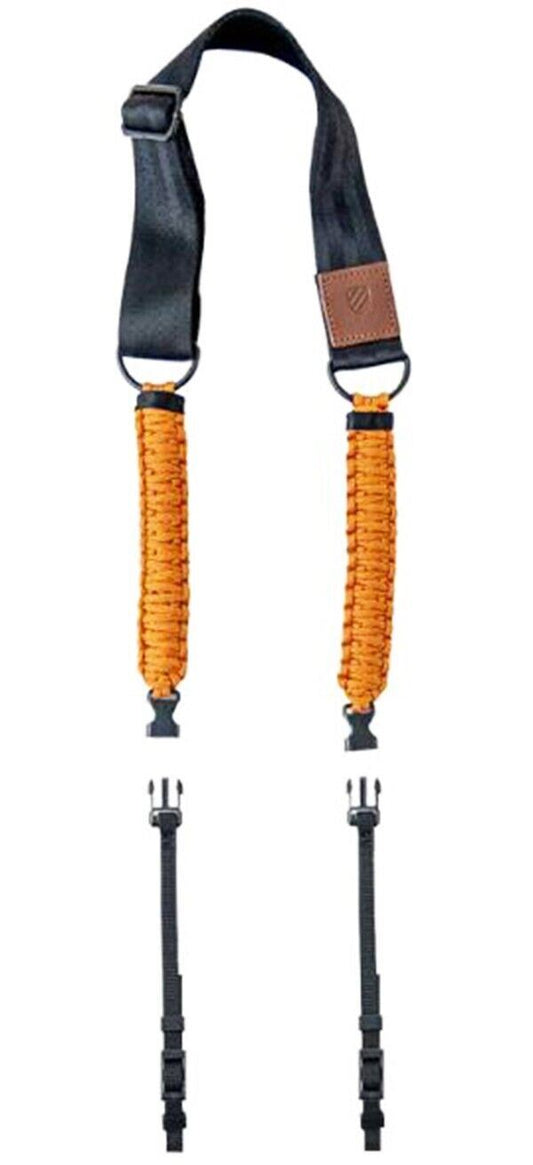 Langly Paracord +Webbing Camera Strap in Black & Bootstrap Yellow LANSSBOOTSTRAP