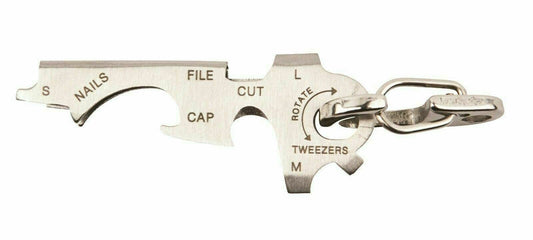 True Utility Keytool, Compact 8 in 1 Multi Tool Key Ring To Fit Over Keys TU247K