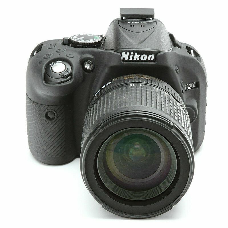 EasyCover Silicone Skin Soft Case Cover Protector Nikon D5200 Black (UK Stock)