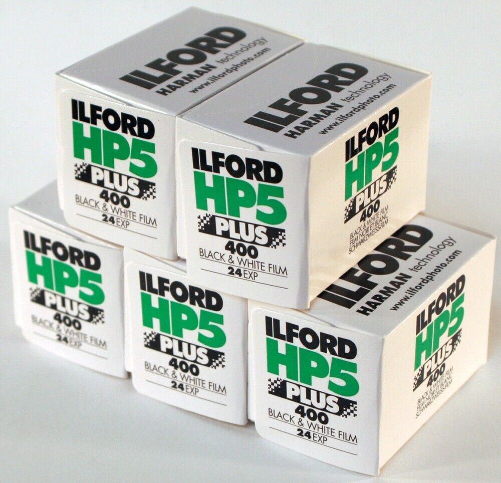 5 x Ilford HP5 Plus 400 asa Black & White 35mm Film 24 exposures (UK Stock) BNIB