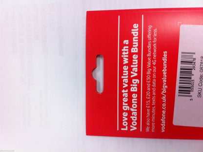 Vodafone UK Pay As You Go PAYG - Includes Standard, Micro & Nano Triple SIM Card