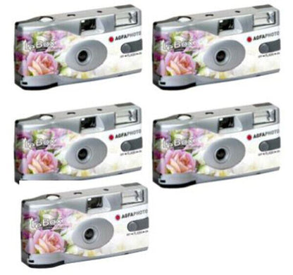 5x Agfa LeBox WEDDING edition Disposable Camera + Flash 27exp SUC (UK Stock) NEW