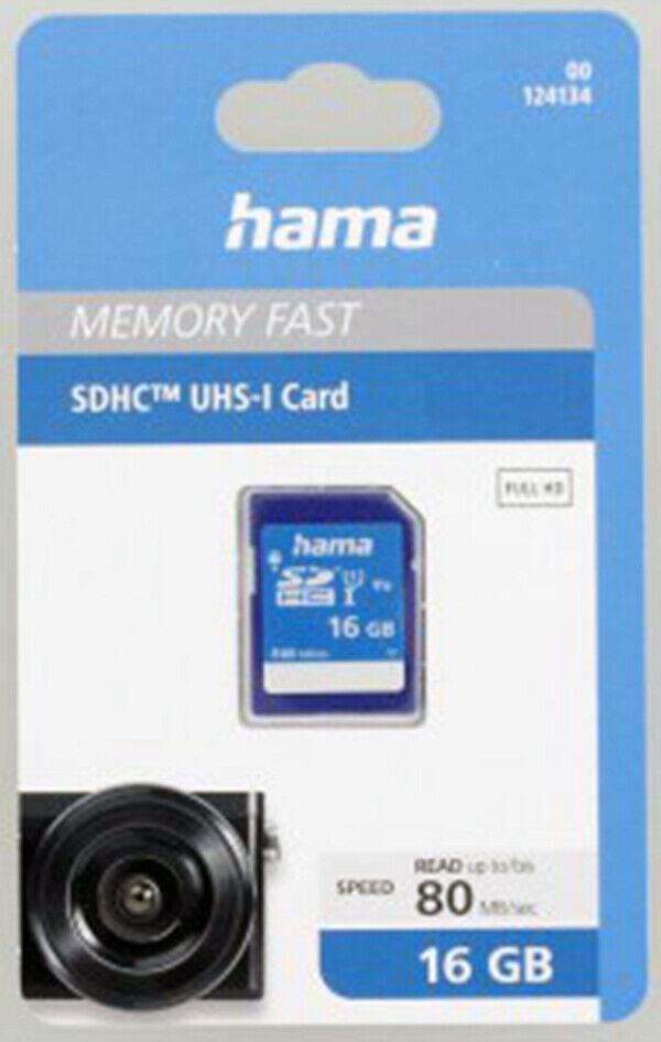 Hama SDHC 16GB Class 10 UHS-I 80MB/S SD Memory Card for Camera  (UK Stock)  BNIP