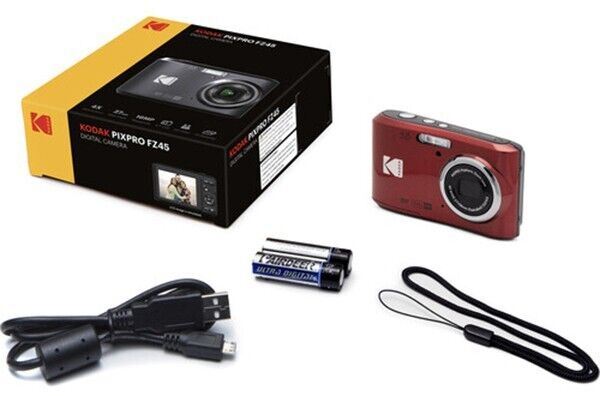 Kodak PIXPRO FZ45 16MP 4x Zoom Wide Angle Digital Camera in RED (UK Stock)  BNIB