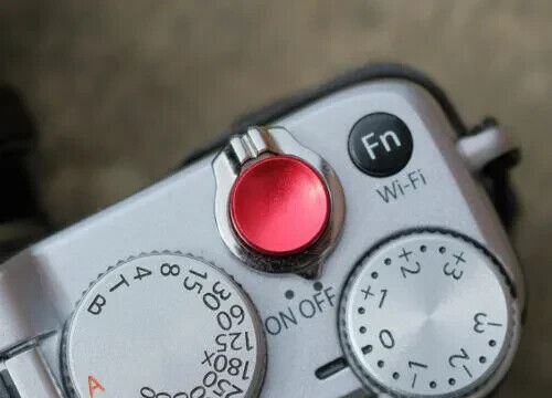 kOOD Quality Shutter Button Soft Release Concave Red -  Fuji Olympus screw in