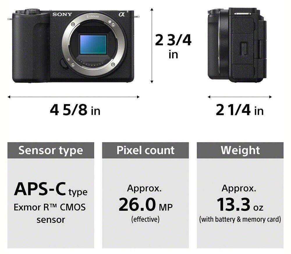 Sony ZV-E10 II Mirrorless Digital Camera in BLACK + 16-50 OSS II Lens  (UK) BNIB