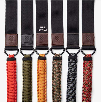 Langly Paracord +Webbing Camera Strap in Black & Bootstrap Yellow LANSSBOOTSTRAP