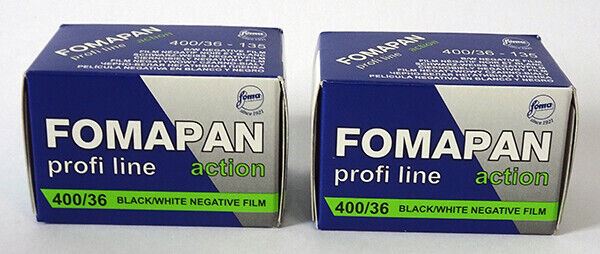 2 x Fomapan Action 400 iso 135mm Black & White Negative Film 135 36exp. (UK) NEW