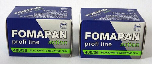 2 x Fomapan Action 400 iso 135mm Black & White Negative Film 135 36exp. (UK) NEW