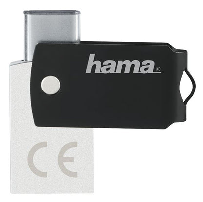 Hama C-Turn Flash Pen 16 GB Type C USB 3.0 3.1 Flash Drive - Black / Silver (UK)