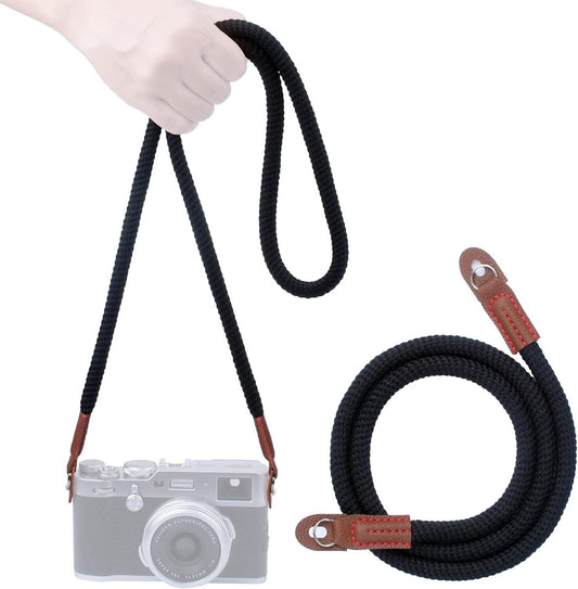 Kood Rope style Camera Neck Strap for DSLR ILCE PRO in Black (UK Stock) BNIP NEW