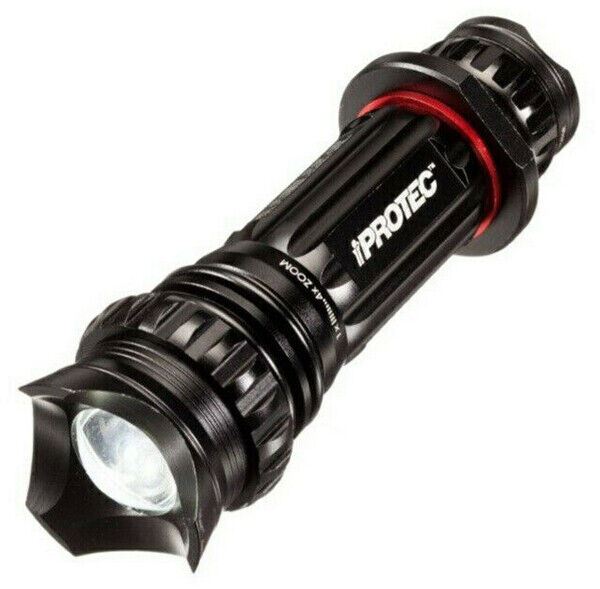 iProtec Pro 280 Lumen Tactical Flashlight Torch 4x Zoom  #IP5620 (UK Stock) BNIP