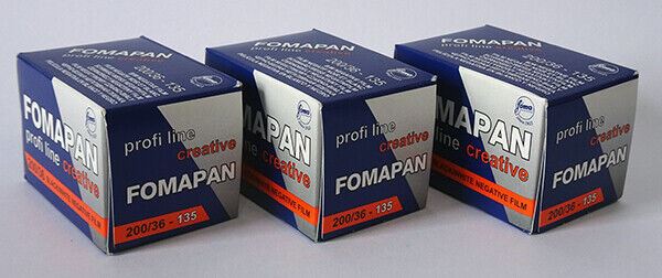 3 x Fomapan Creative 200 iso 135mm Black & White Negative Film 135 36exp.   (UK)