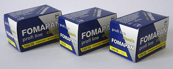 3 x Fomapan 100 iso 135mm Black & White Negative Film 135 36exp. (UK Stock) BNIB