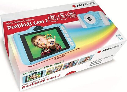 AGFA PHOTO REALIKIDS Mk.2 Digital Camera in Blue for Children 3.5" LCD (UK) BNIB