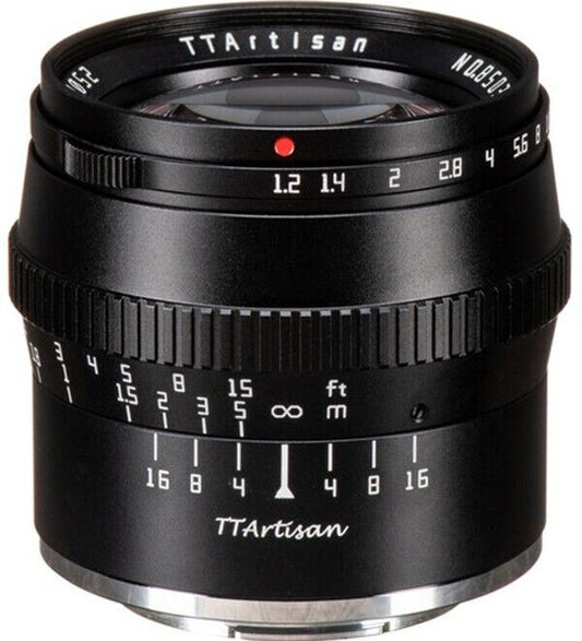 TTArtisan 50mm F1.2 Lens APS-C Format Fuji film X F Mount Camera Black (UK) BNIB