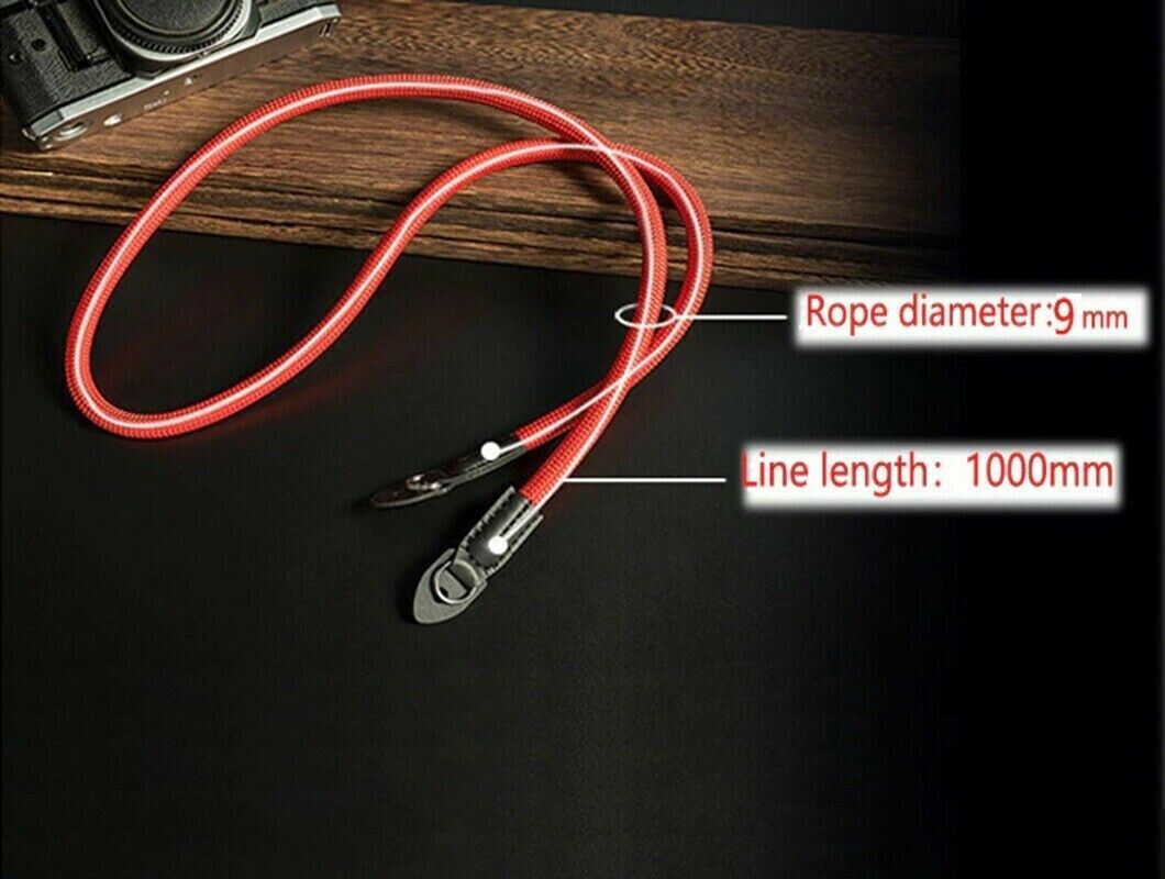 Camera Strap for DSLR ILCE PRO in deep Red Mountain Rope style  (UK Stock)  BNIP