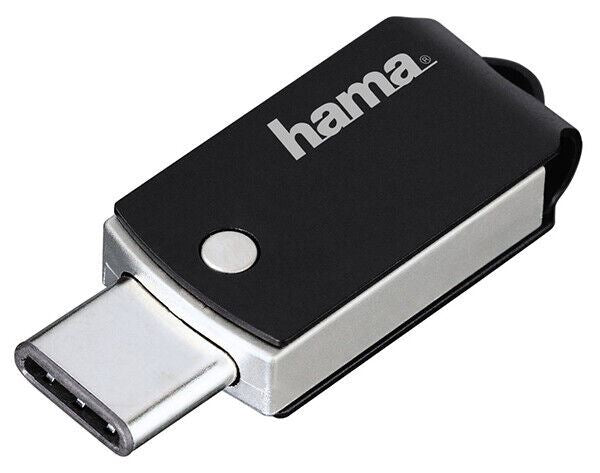 Hama C-Turn Flash Pen 16 GB Type C USB 3.0 3.1 Flash Drive - Black / Silver (UK)